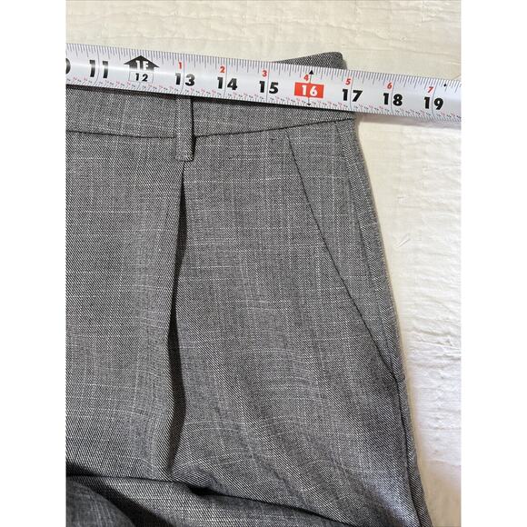 OLD NAVY Trousers Large High Waisted Taylor Wide Leg Grey Plaid Full Length Pant - Picture 8 of 11